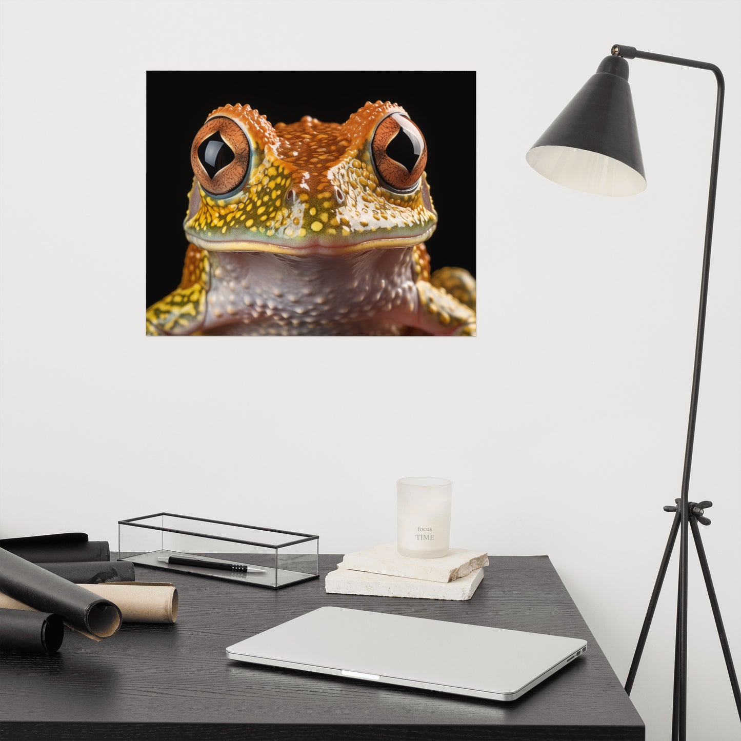 Wall Art For Children's Bedrooms: Curious Critter Hylidae Tree Frog Photorealism - Digital Artwork Loose Art Print