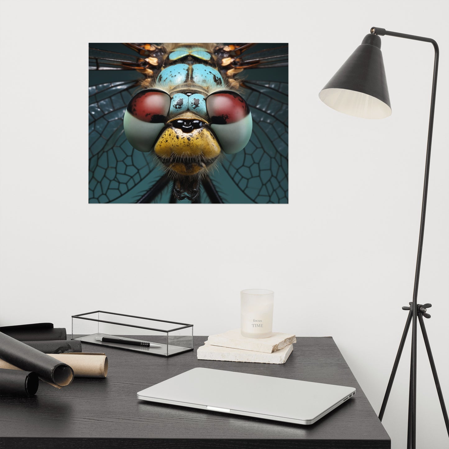 Dragonfly Art: "Dragonfly's Gaze" Photorealism - Digital Artwork Loose Print