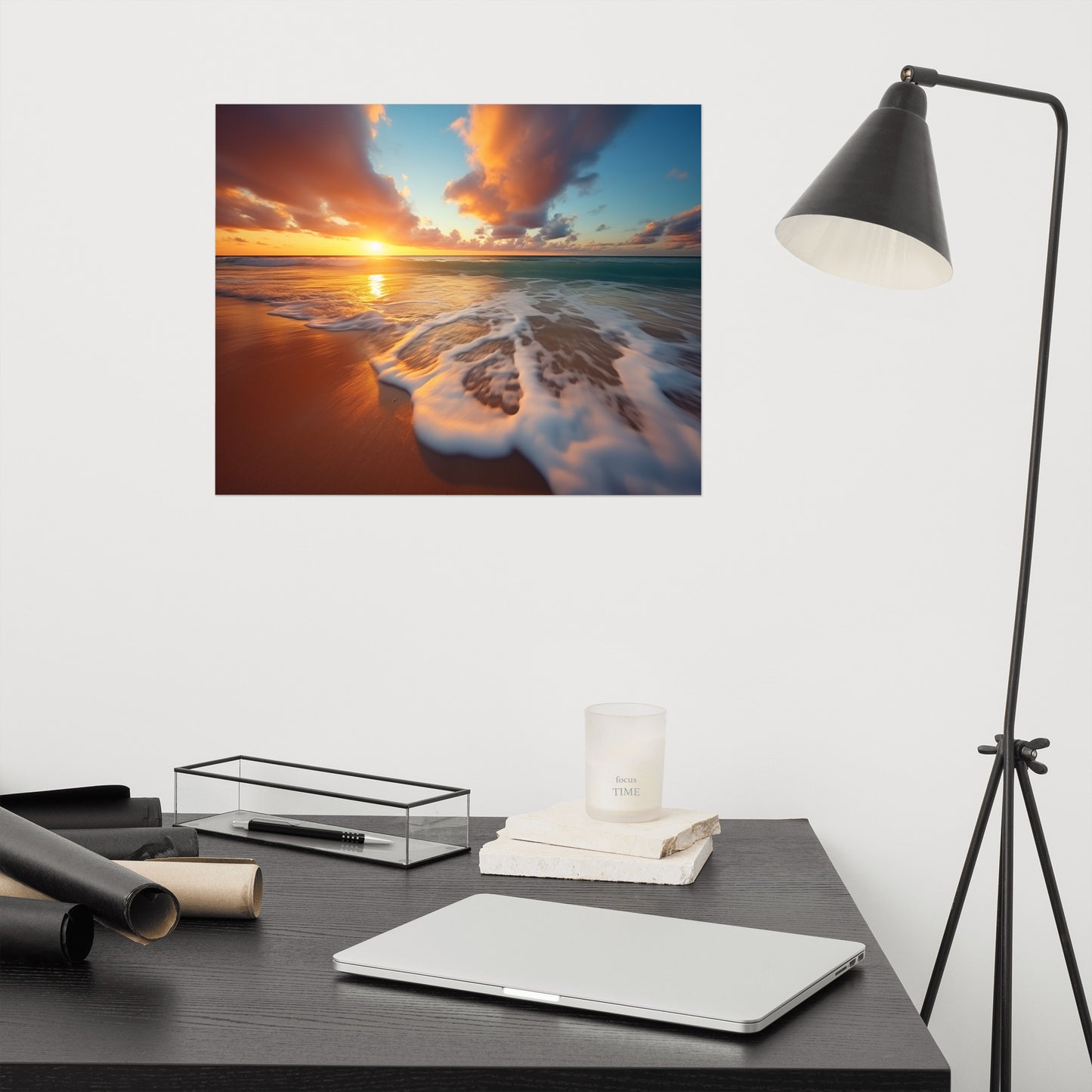 Whispering Waves Realism Painting Digital Artwork Loose Wall Art Print