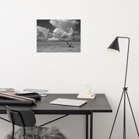 Wanderlust High Contrast Black and White Coastal Landscape Photo Paper Poster