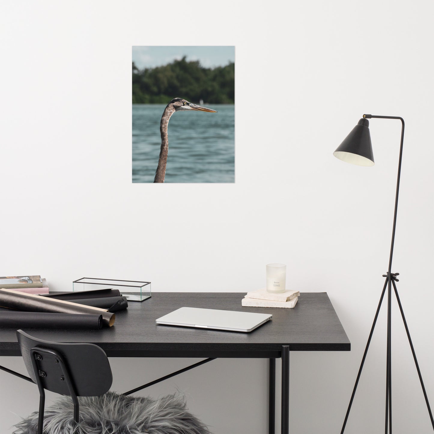 Heron in the Sound Wildlife Photo Loose Wall Art Print