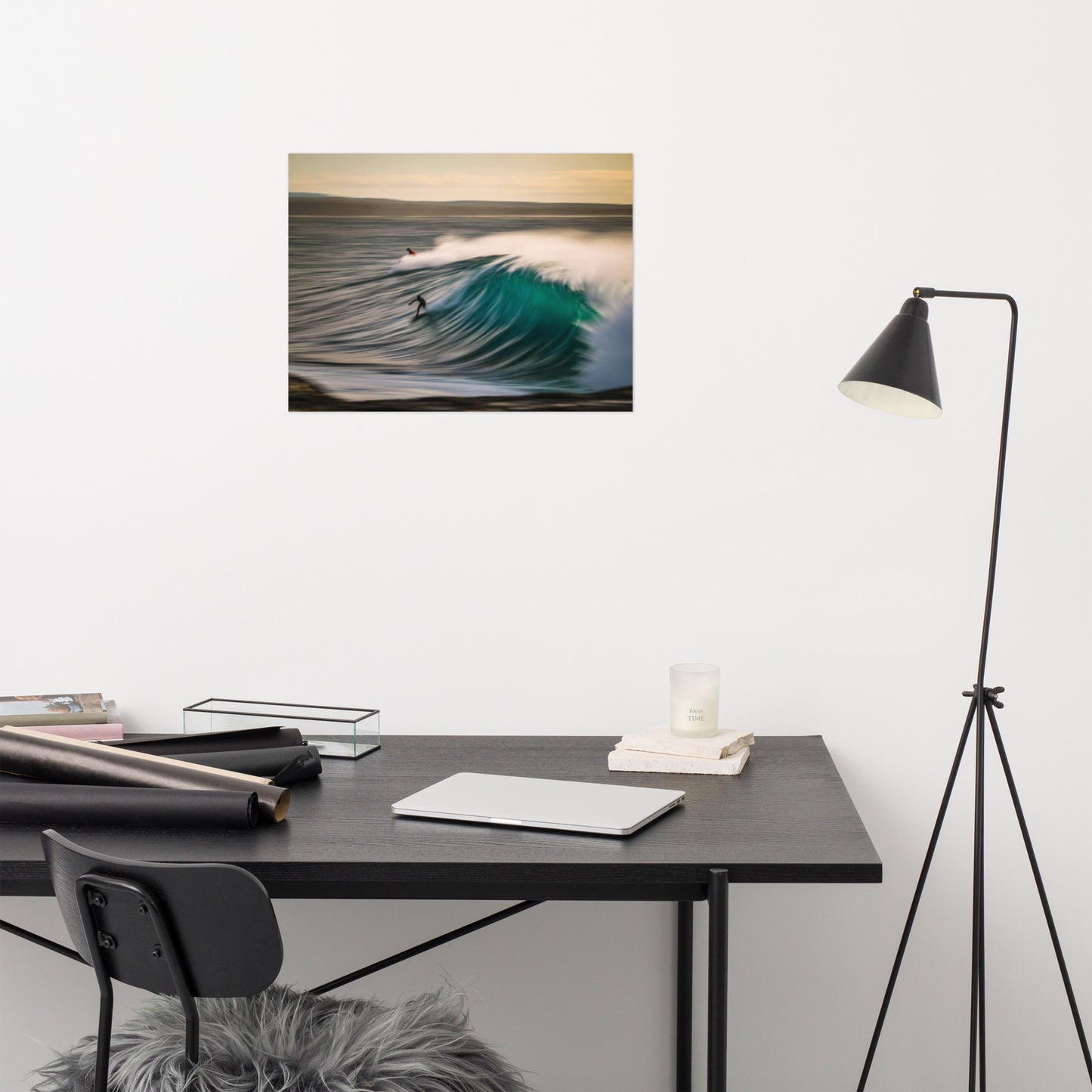 A Surfer's Dance with Light Lifestyle / Abstract / Landscape Photograph Loose Wall Art Print
