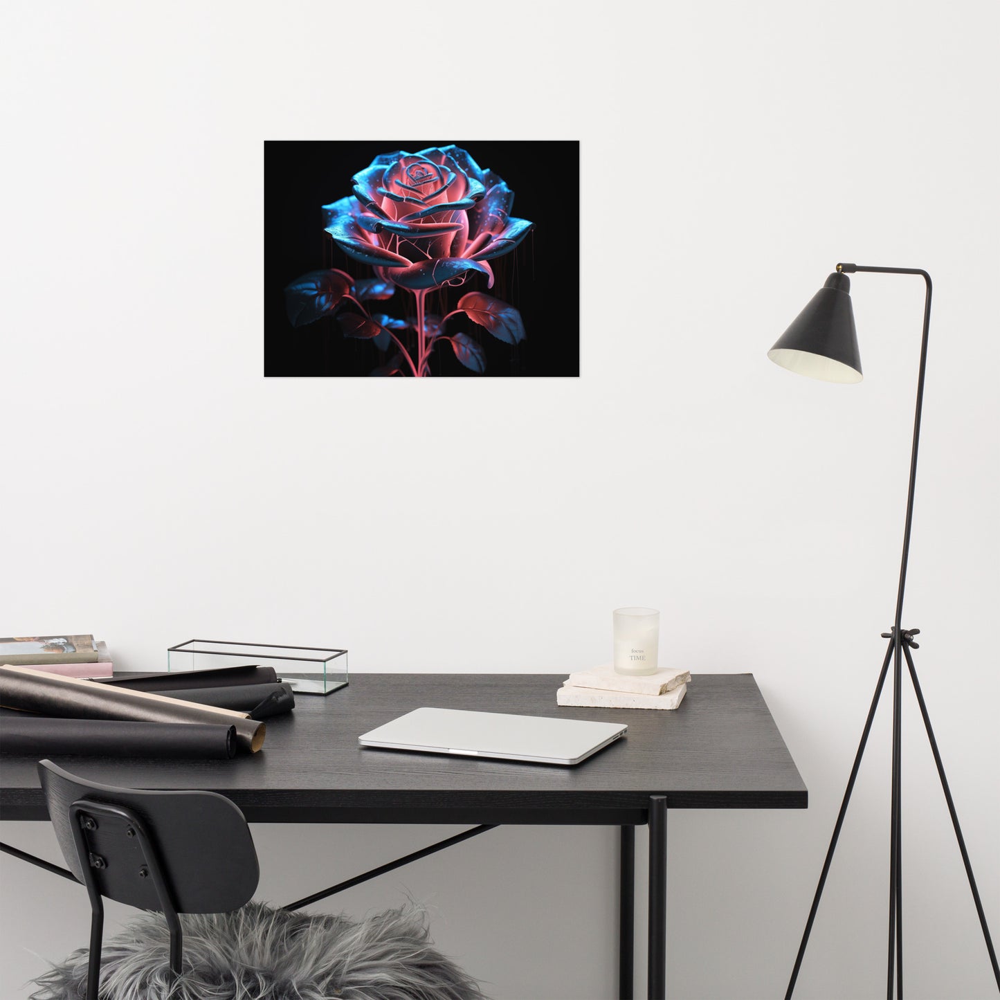 Abstract Art Pieces: "Neoteric Bloom" - Minimal / Modern / Floral / Botanical Frameless Print