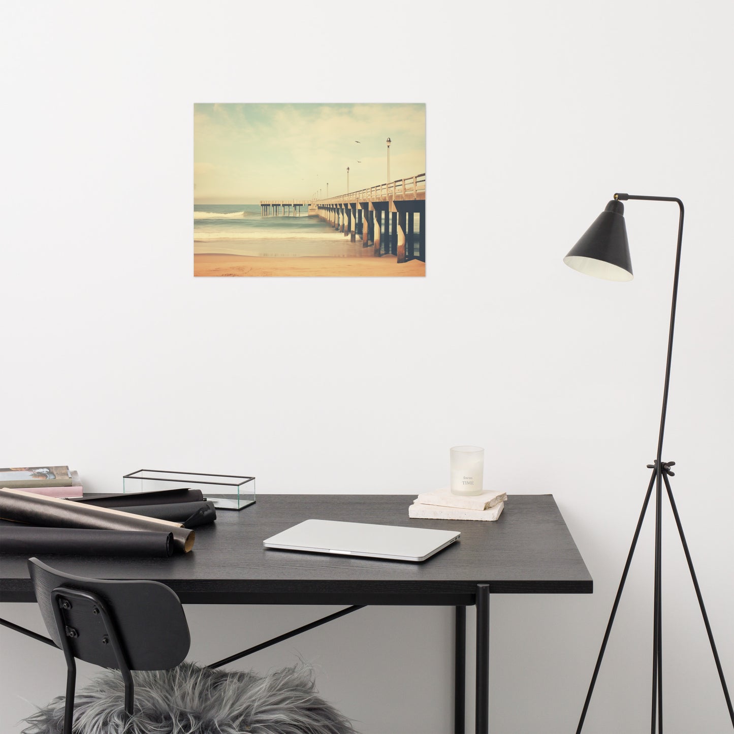 A Blast from the Past Subdued Retro Coastal Photorealism - Digital Artwork Loose Art Print