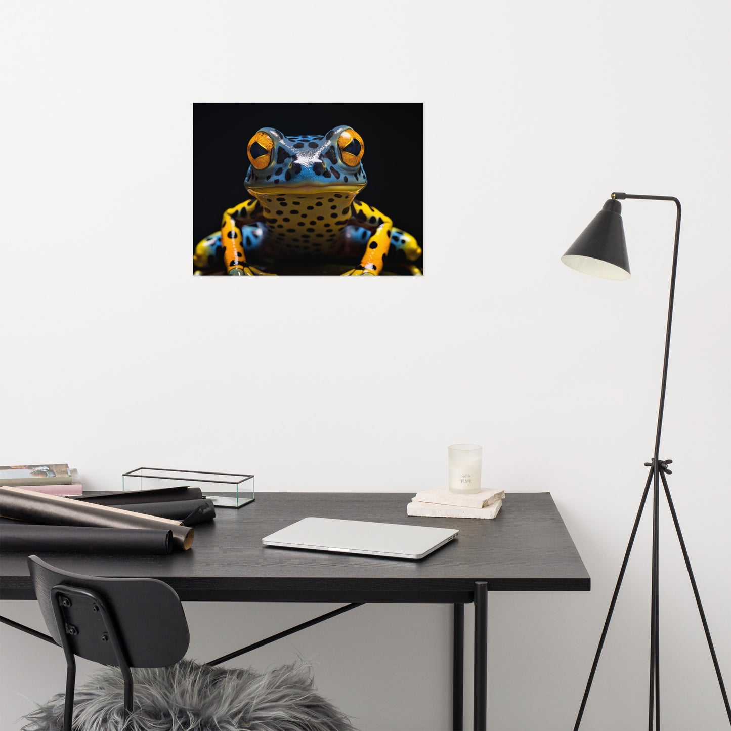 Frog Art: A Glimpse of the Exotic Poison Dart Frog Close-up Photorealism - Digital Artwork Loose Art Print