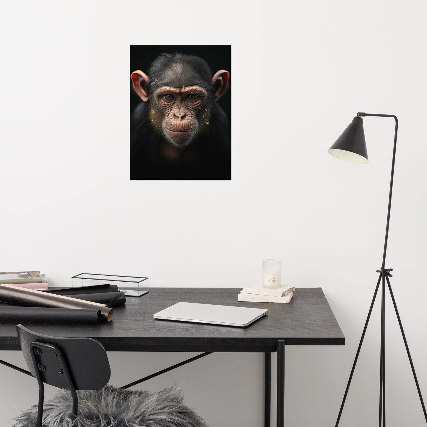 rainforest prints: "A Monkey's Portrait" - Photorealism - Digital Artwork Loose Art Print