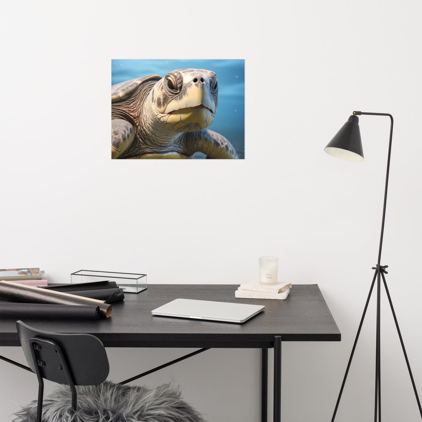 Sea Turtle Art: Ancient Eyes Olive Ridley Close-up Photorealism Painting - Digital Artwork Loose Print