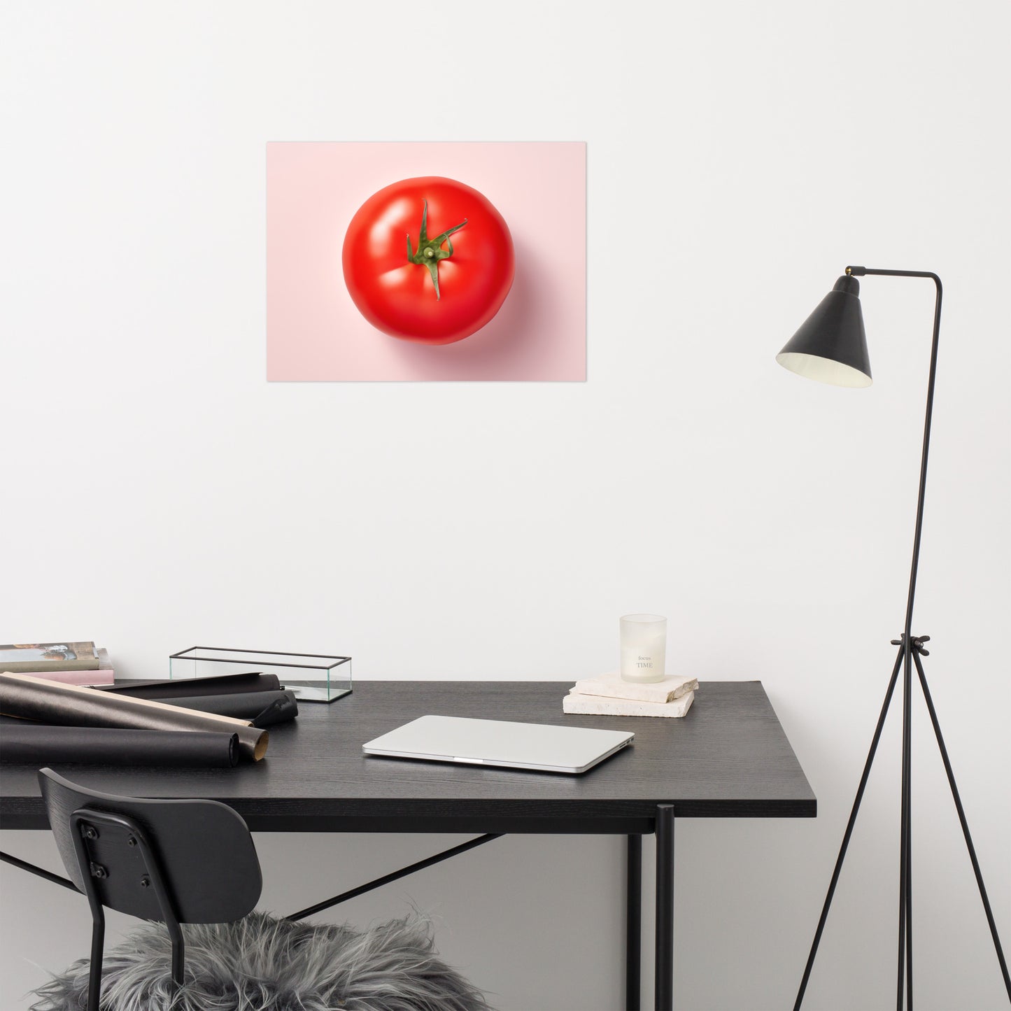 Before the First Slice Tomato Photorealism Painting - Digital Artwork Loose Art Print