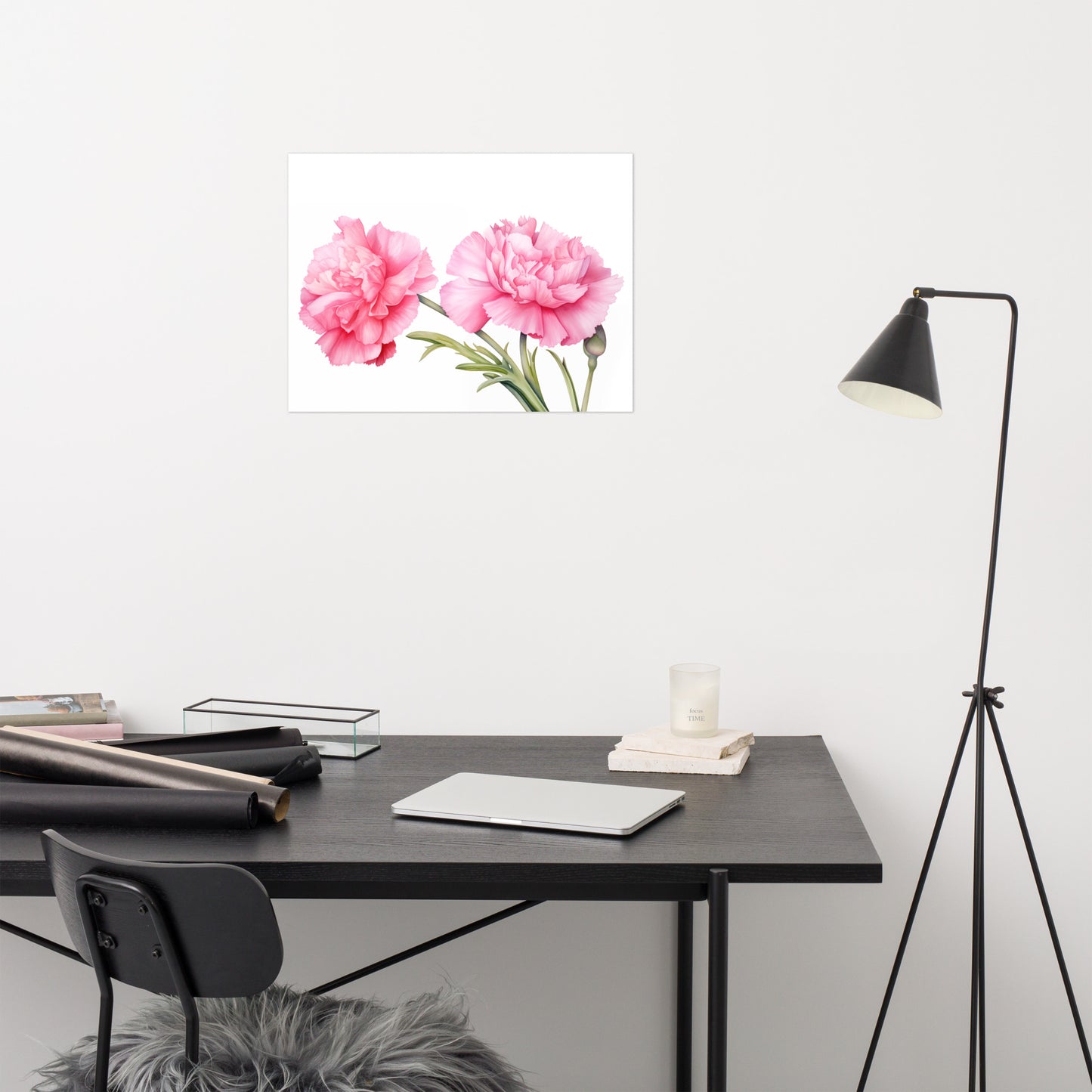 Flower Prints for Walls: Carnation Bouquet Watercolor Painting - Digital Artwork Loose Art Print