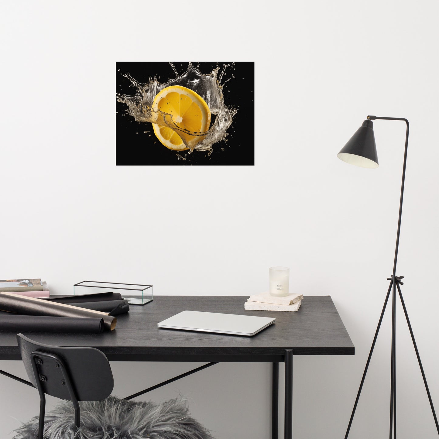 Lemon Art: Citrus Burst Photorealism - Digital Artwork Loose Art Print