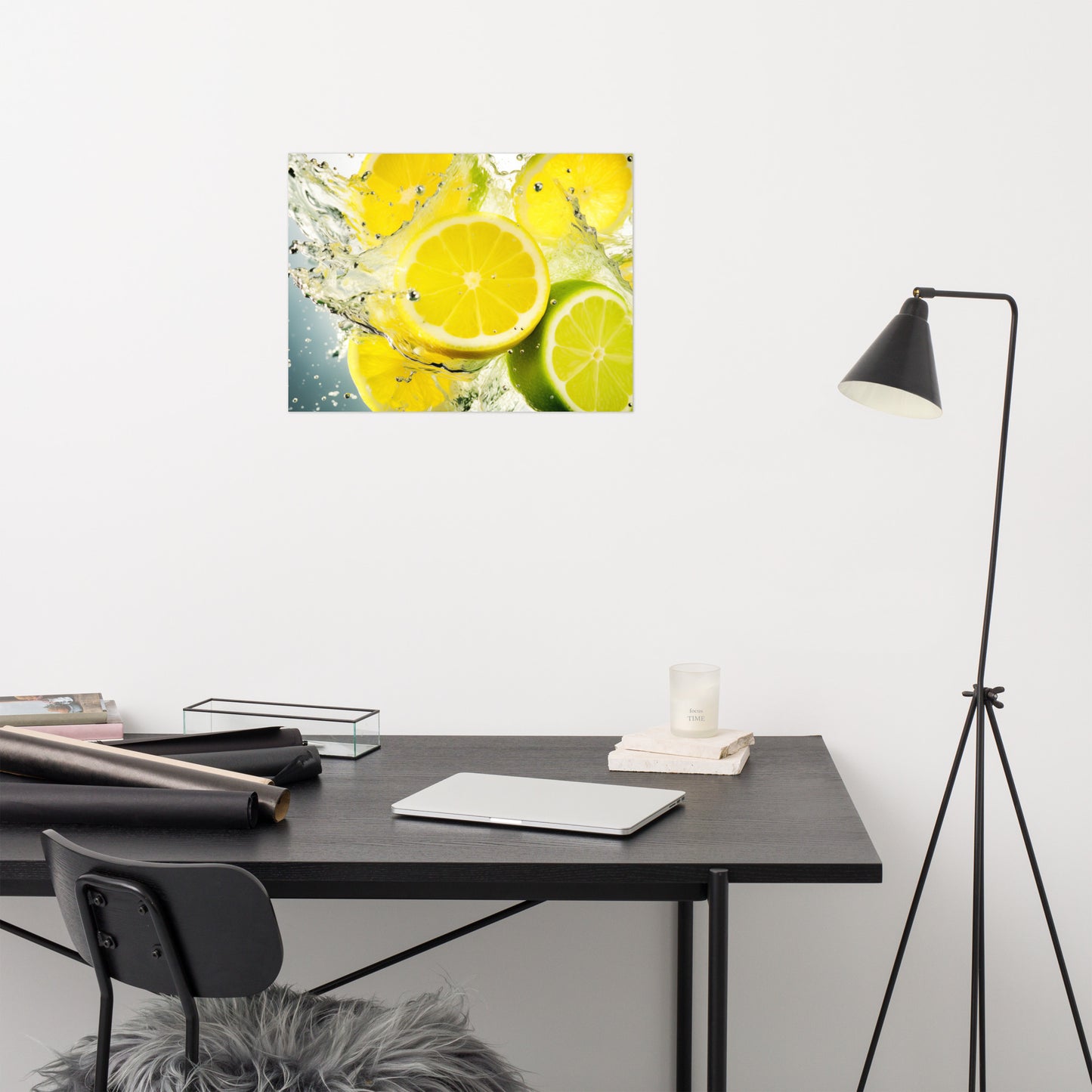 Lemon Art: Citrus Symphony Photorealism - Digital Artwork Loose Art Print