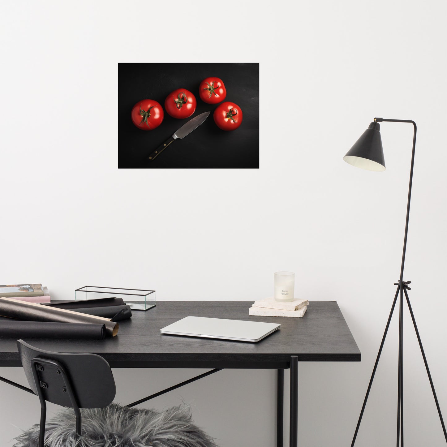 Home Kitchen Wall Decor: Crimson Quartet Tomatoes Photorealism - Digital Artwork Loose Art Print