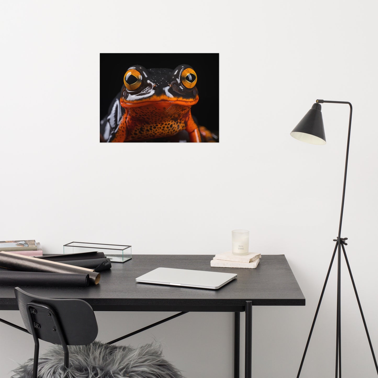 Frog Painting: Dangerously Beautiful Mantella Photorealism - Digital Artwork Loose Art Print