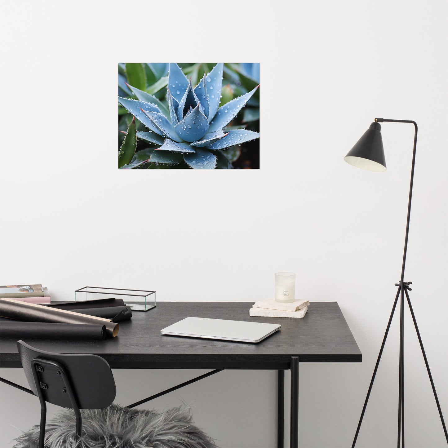 Botanical Painting: Delicate Agave Botanical Rustic Photorealism - Digital Artwork Loose Art Print