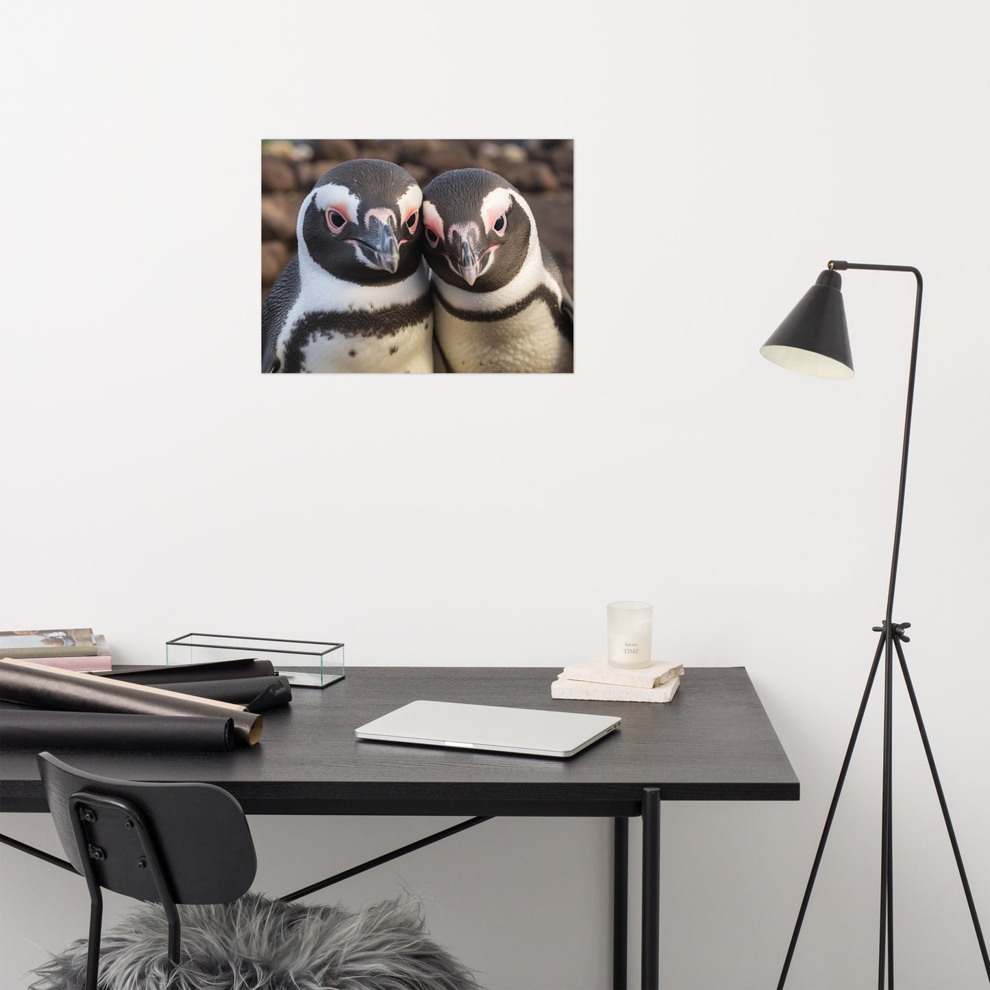 Penguin Art: Double Trouble Photorealism - Digital Artwork Loose Print