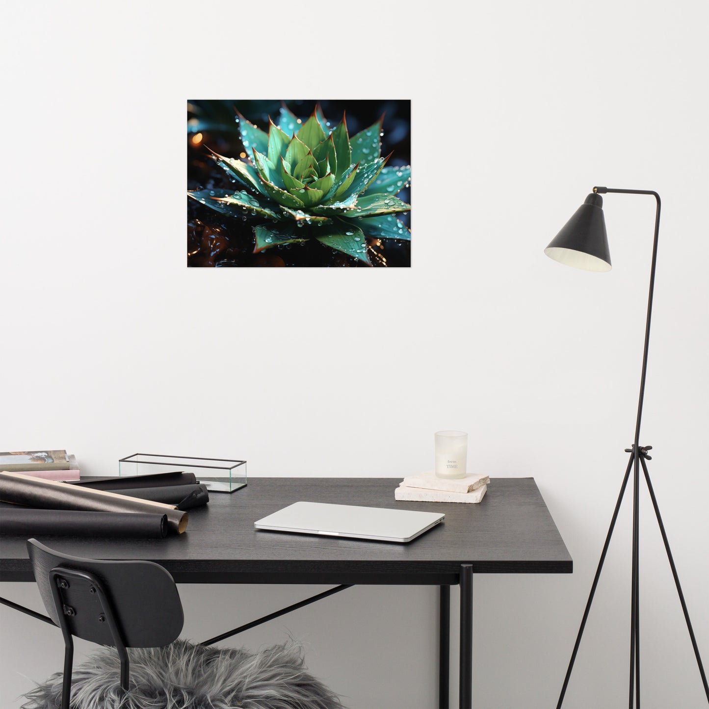 Botanical Wall Prints: Emberglow Succulent Surreal - Digital Artwork Loose Art Print