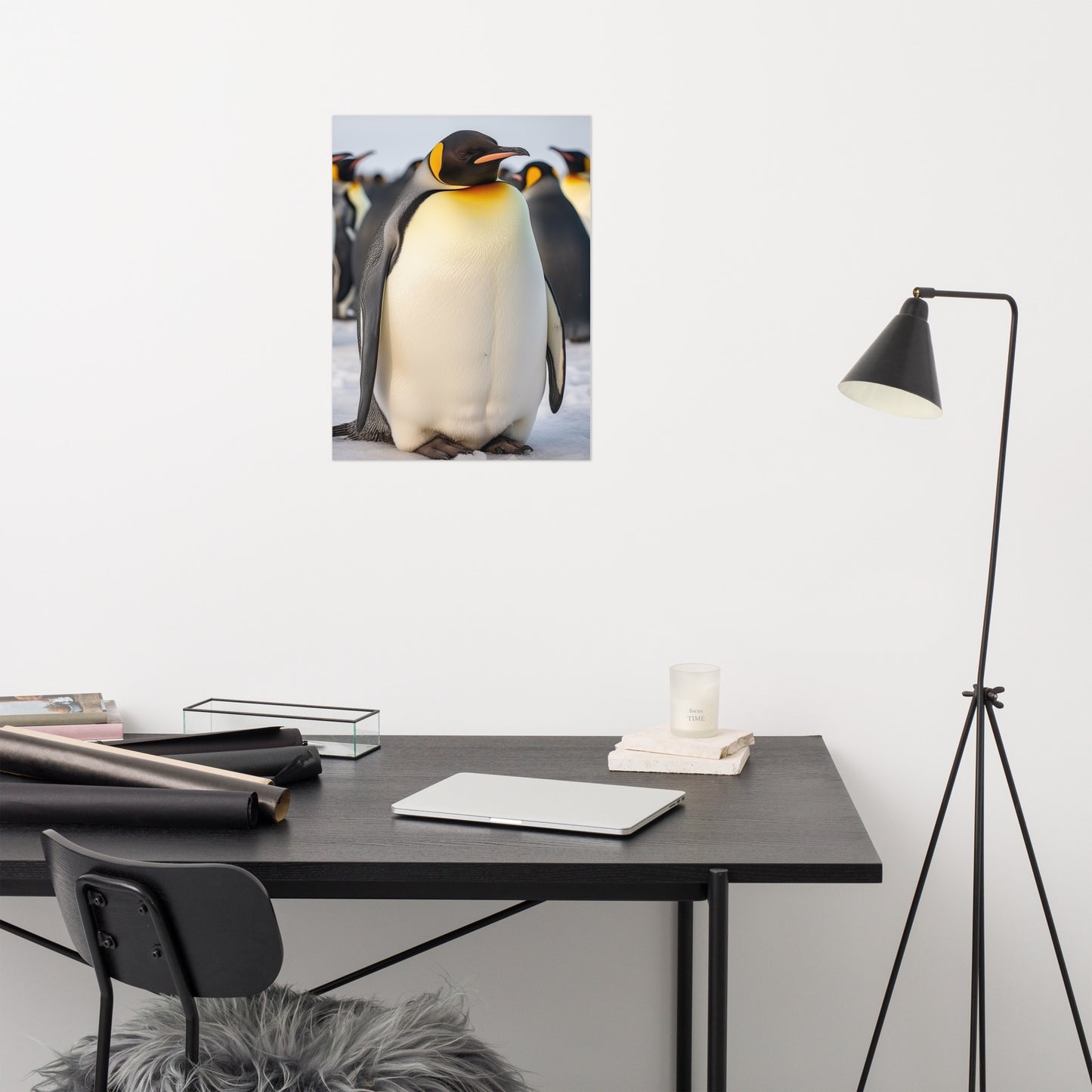 Feathered Fury Penguins Photorealism - Digital Artwork Loose Art Print