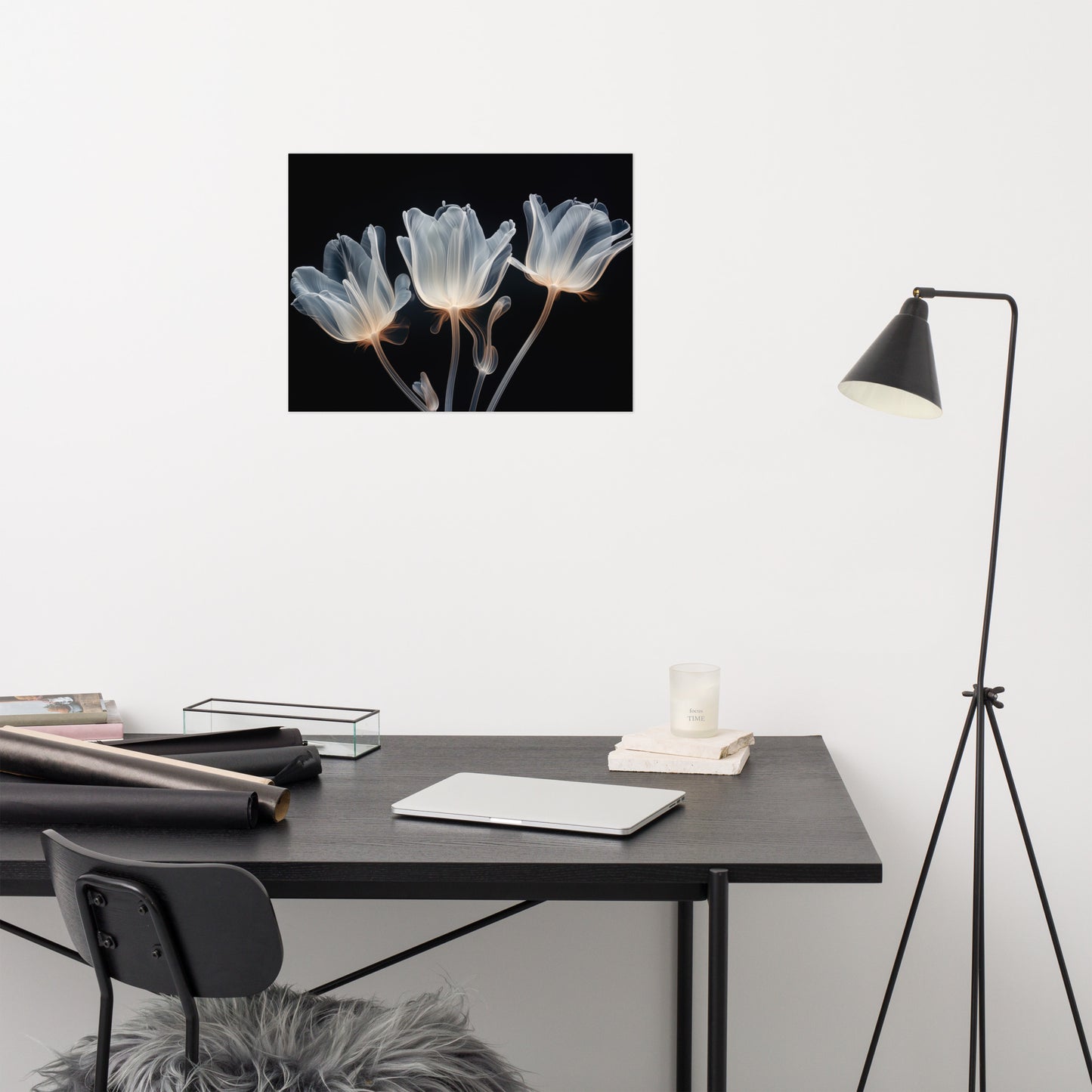 Floral Anatomy X-ray Effect Illustration - Digital Artwork Loose Art Print