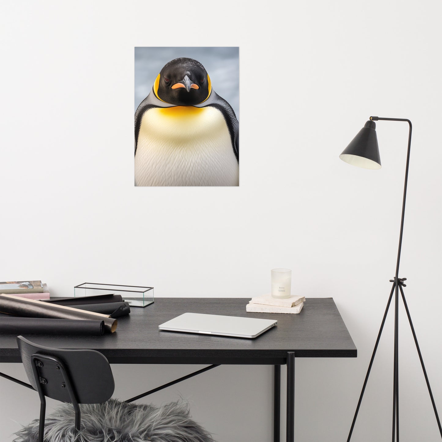 Frigid Fury Penguins Photorealism - Digital Artwork Loose Art Print