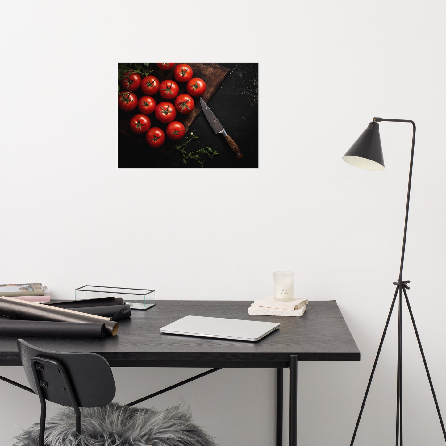 From Vine to Table Tomatoes Photorealism - Digital Artwork Loose Art Print