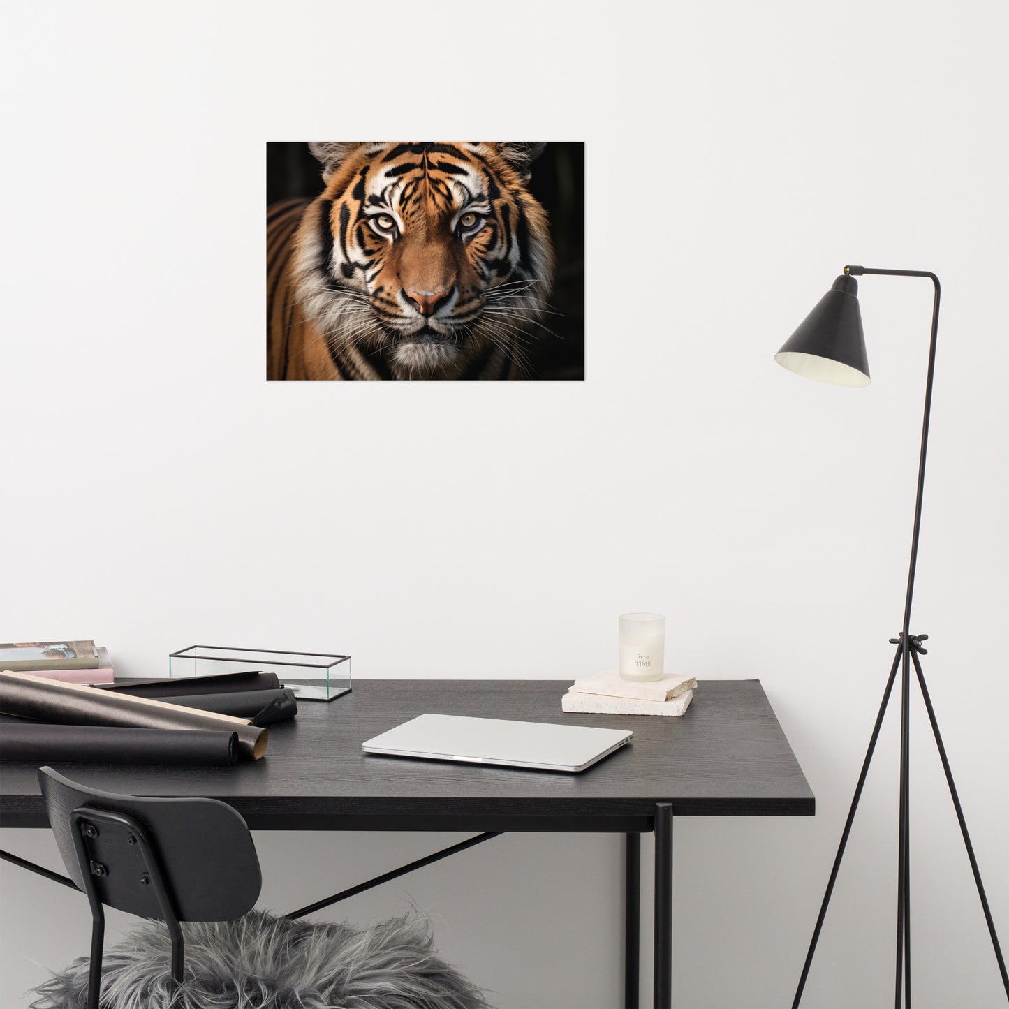 Ghost of the Jungle Tiger Photorealism - Digital Artwork Loose Art Print