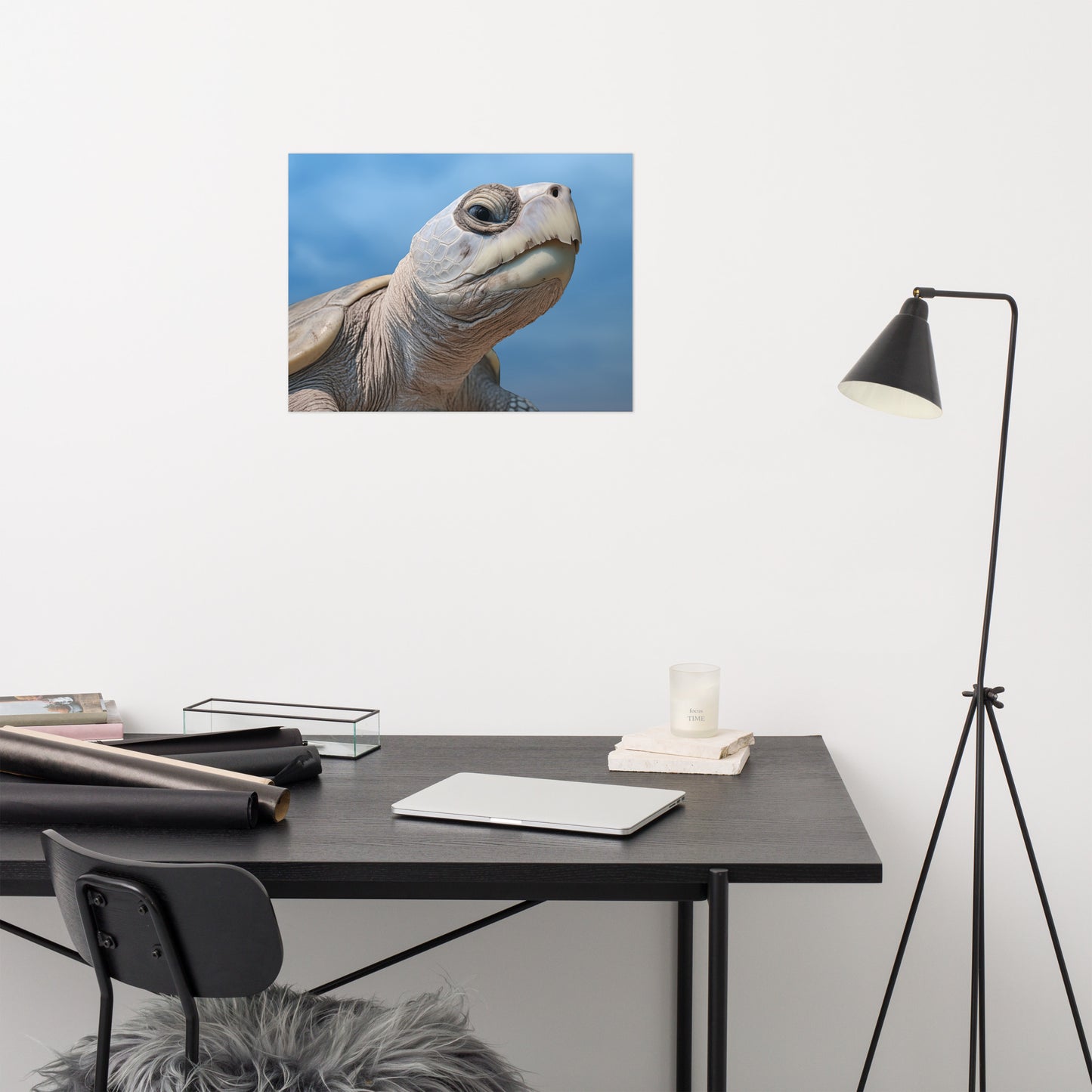 Ghost of the Sea Kemps Ridley Sea Turtle Coastal Photorealism - Digital Artwork Loose Art Print