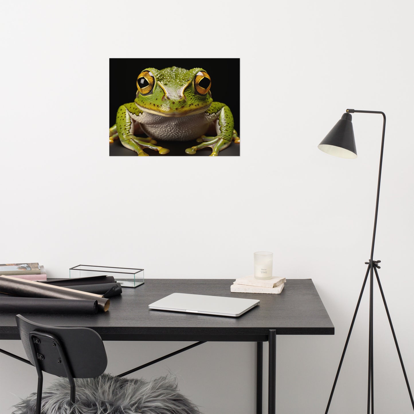 Goggle Eyes Hylidae Tree Frog Photorealism - Digital Artwork Loose Art Print