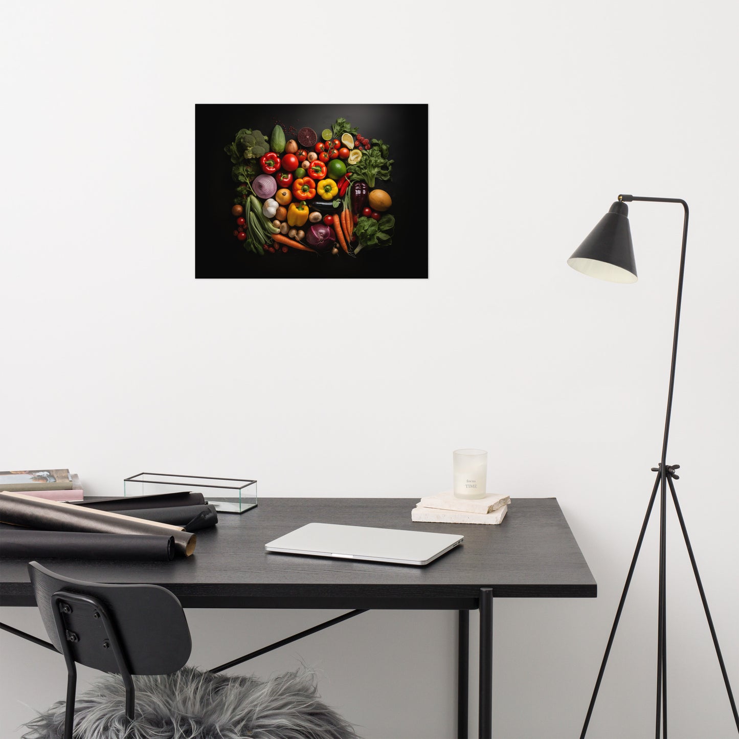 Harvest Hues Vegetable Photorealism - Digital Artwork Loose Art Print