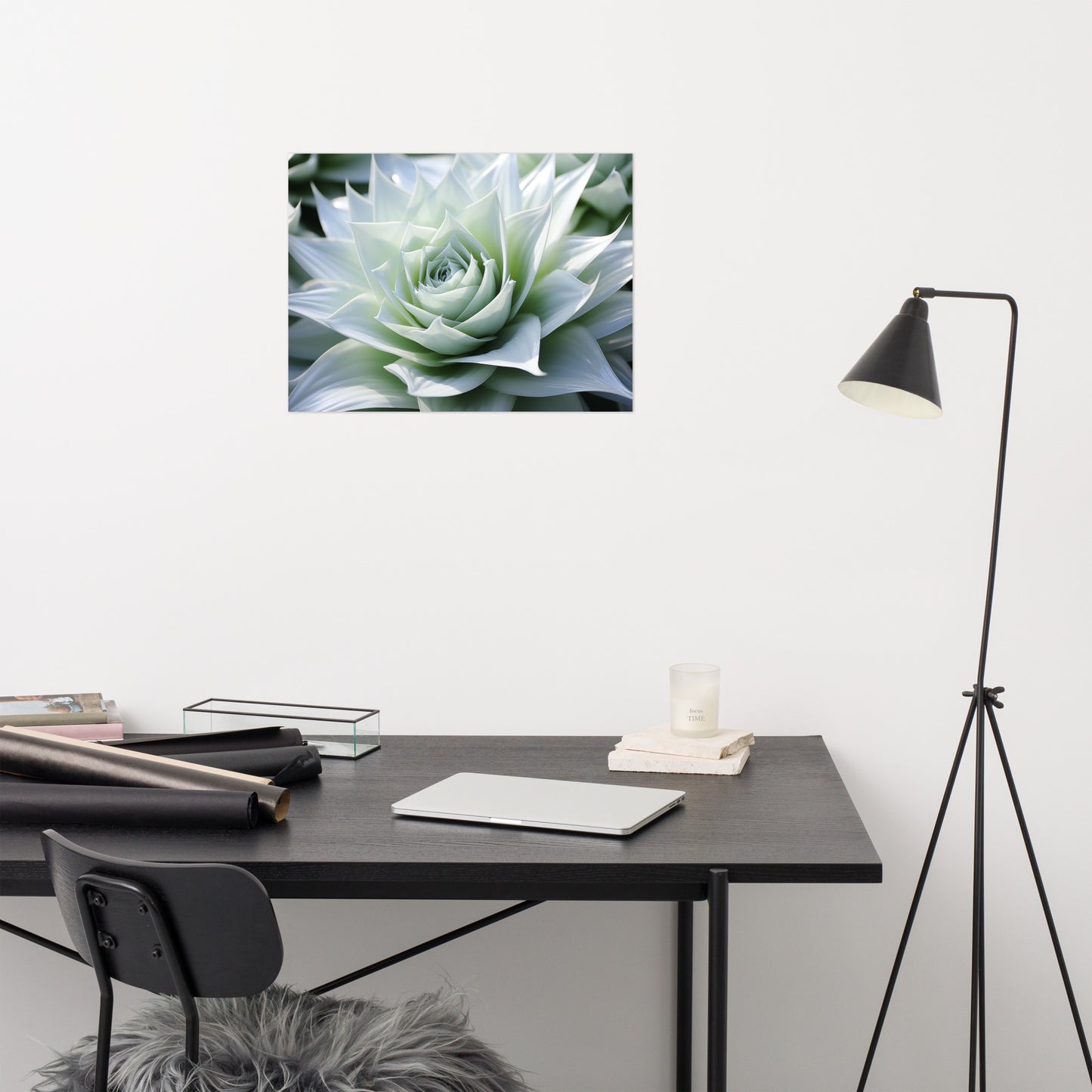 Leaf Lullaby Succulent Photorealism - Digital Artwork Loose Art Print