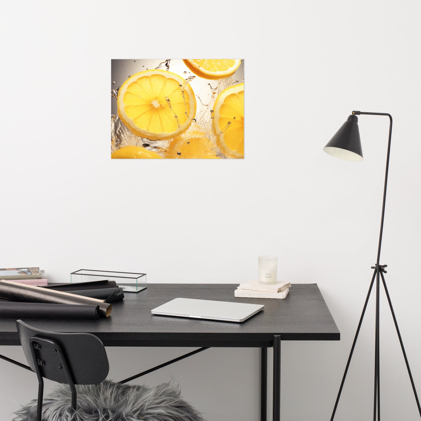 Lemon Zest Photorealism - Digital Artwork Loose Art Print