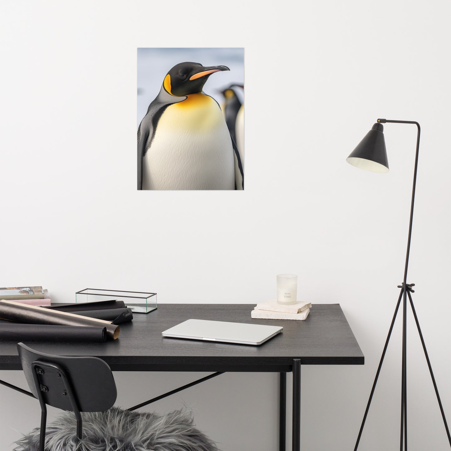 Majestic Penguin Glare Photorealism - Digital Artwork Loose Art Print