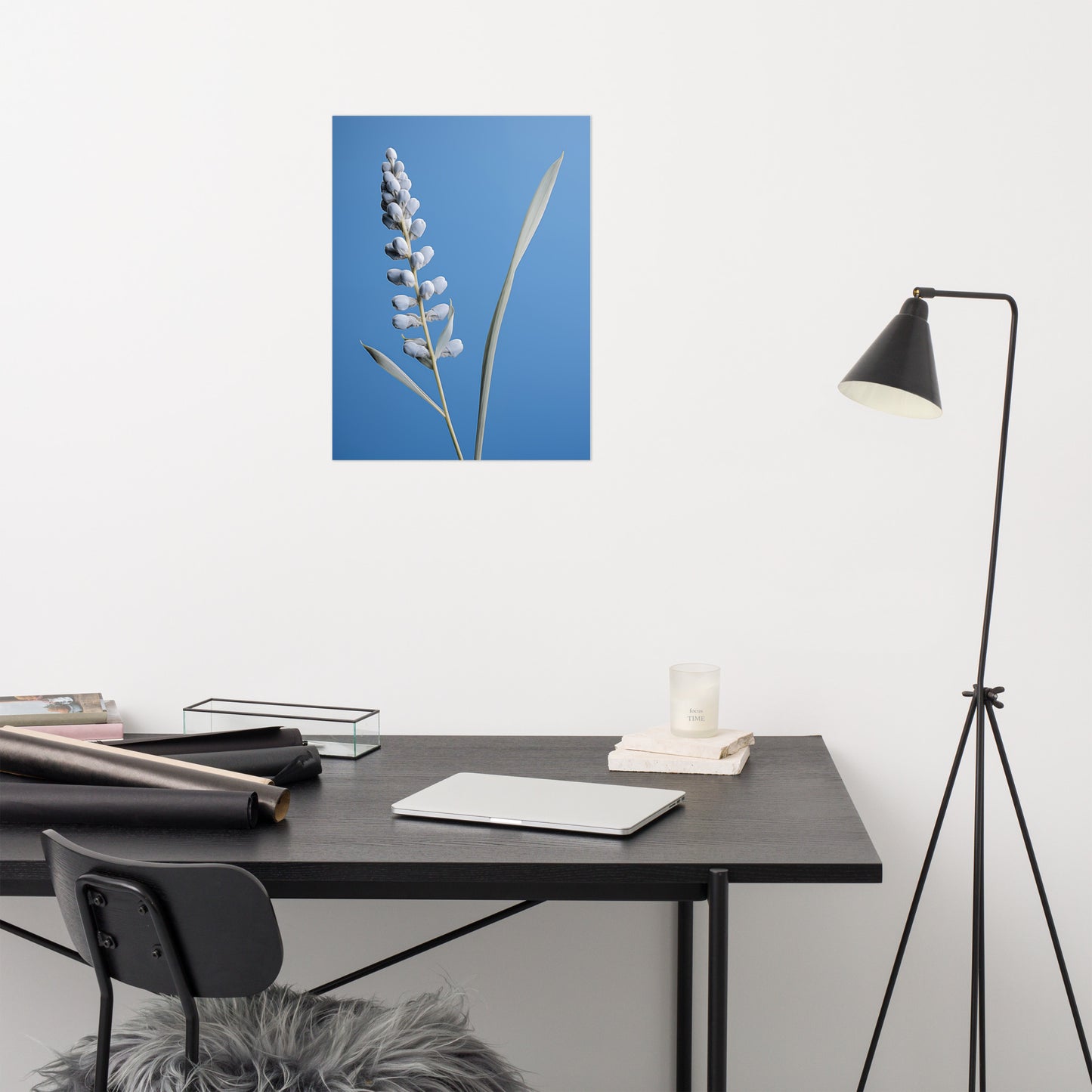 Nature's Masterpiece Blue Flowers Photorealism - Digital Artwork Loose Art Print