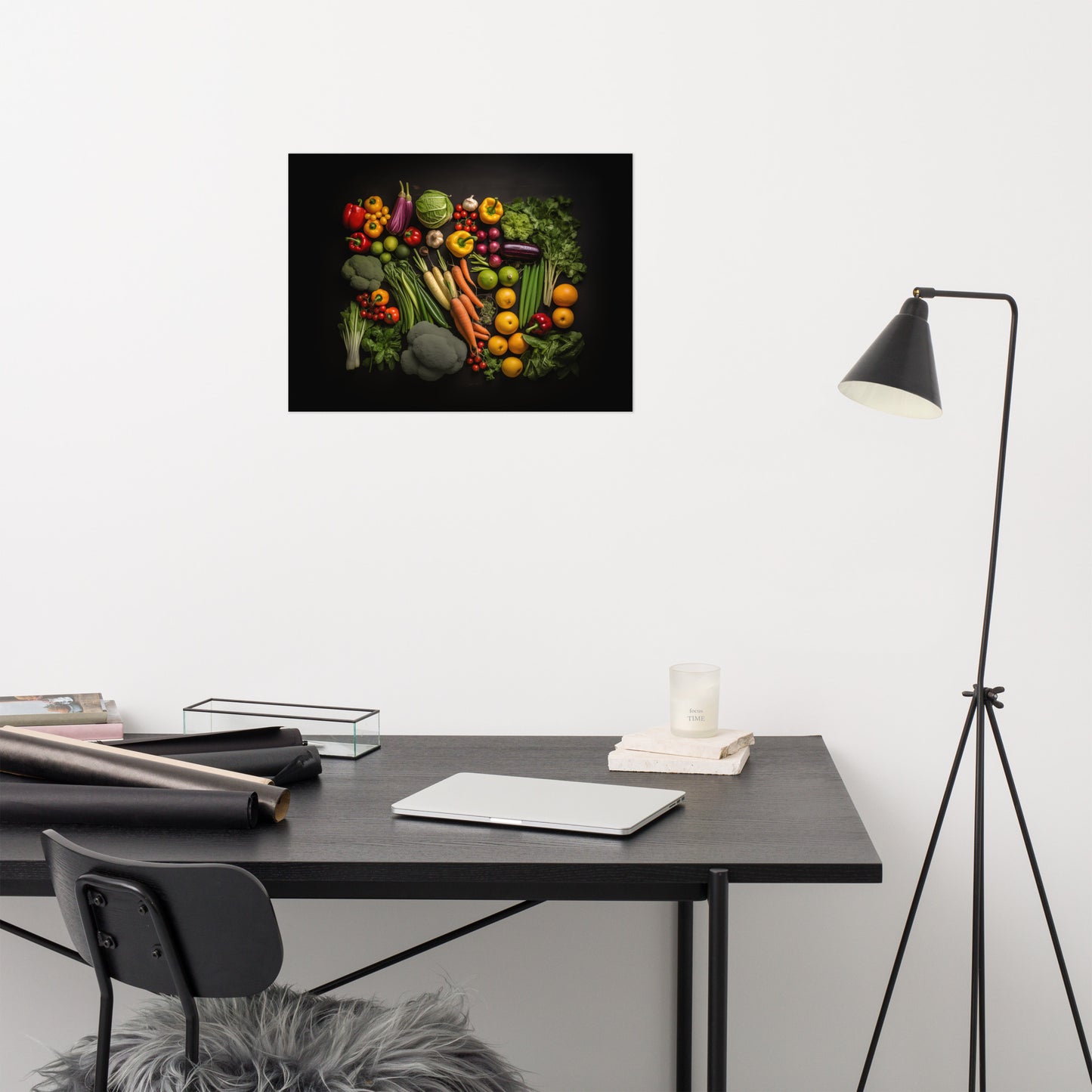 Nature's Palette Vegetable Photorealism - Digital Artwork Loose Art Print