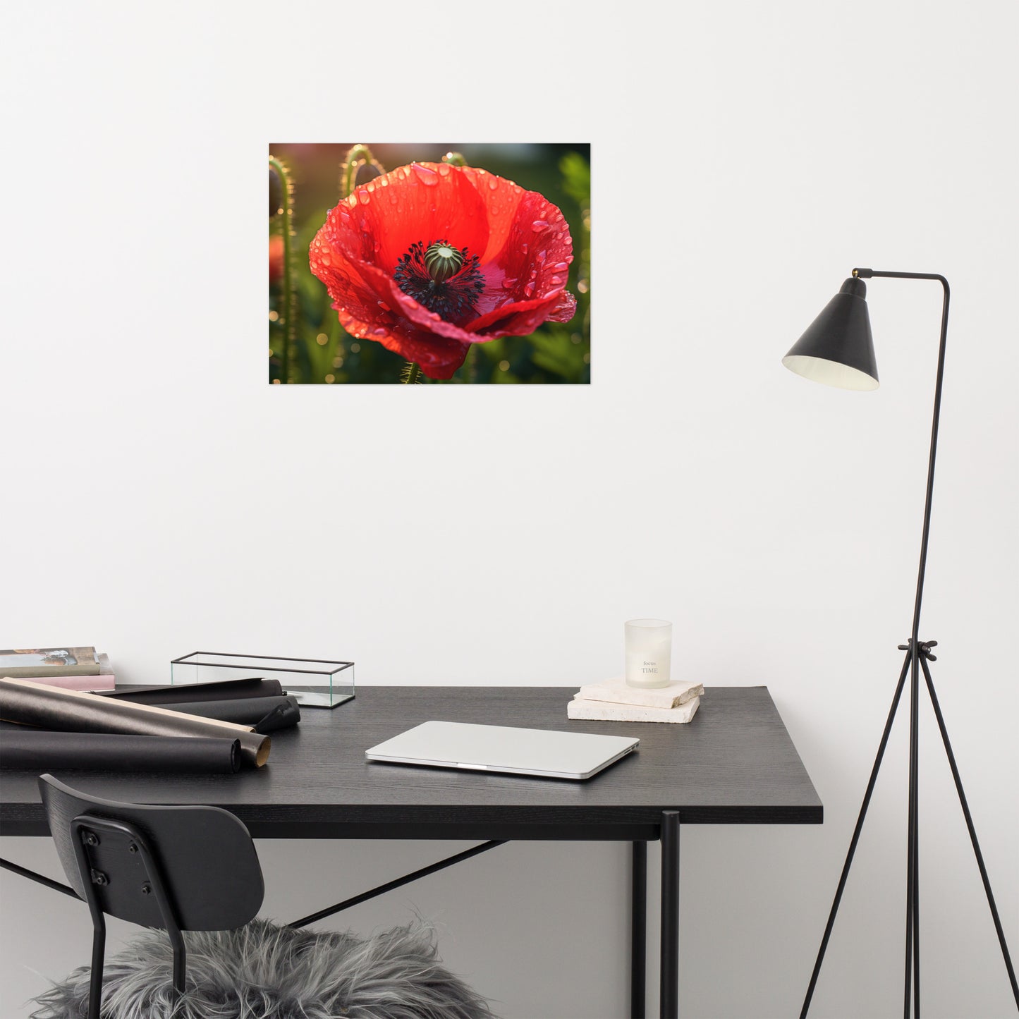 Nature's Red Jewel Photorealism - Digital Artwork Loose Art Print