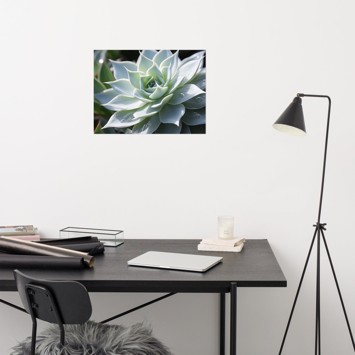 Nature's Tapestry Succulent Photorealism - Digital Artwork Loose Art Print