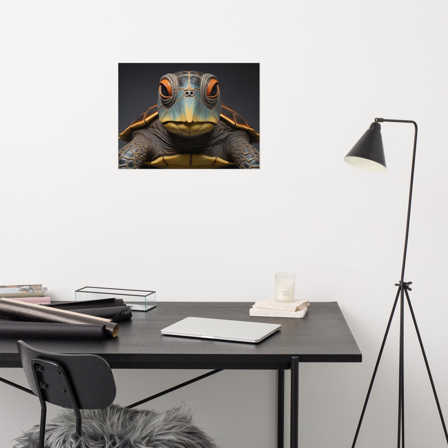 Ocean Oracle Sea Turtle Coastal Photorealism - Digital Artwork Loose Art Print