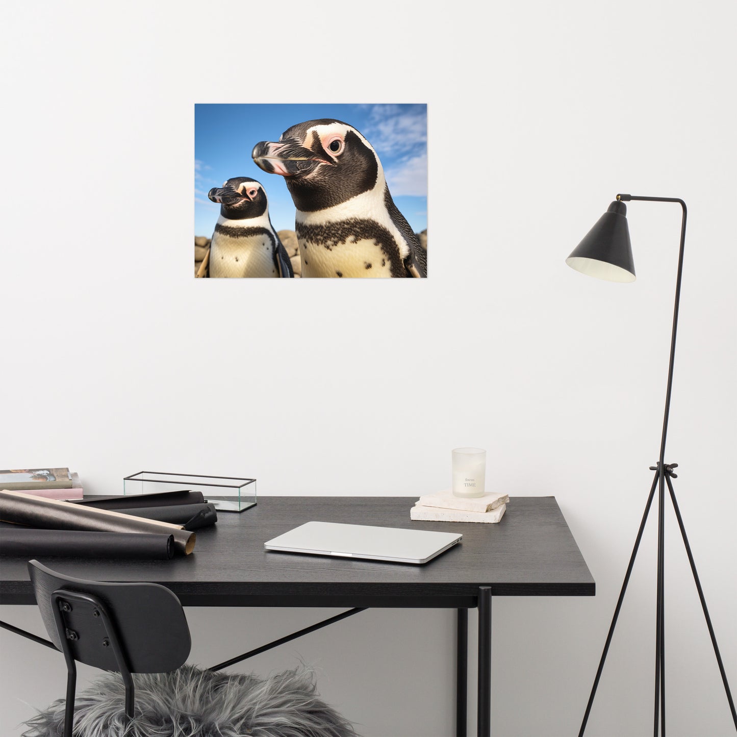 Penguin Pals Photorealism - Digital Artwork Loose Art Print