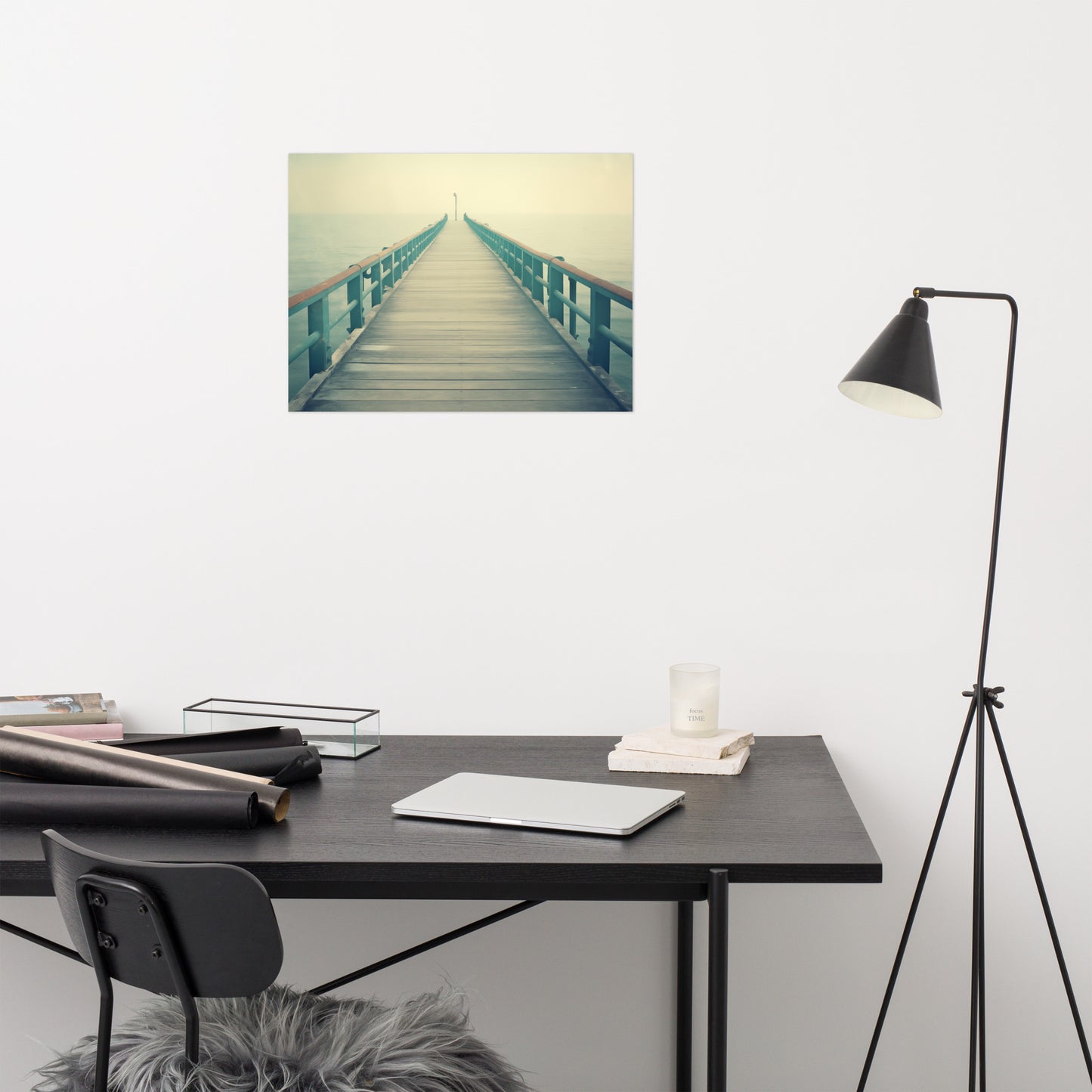 Retro Reverie Subdued Retro Coastal Photorealism - Digital Artwork Loose Art Print