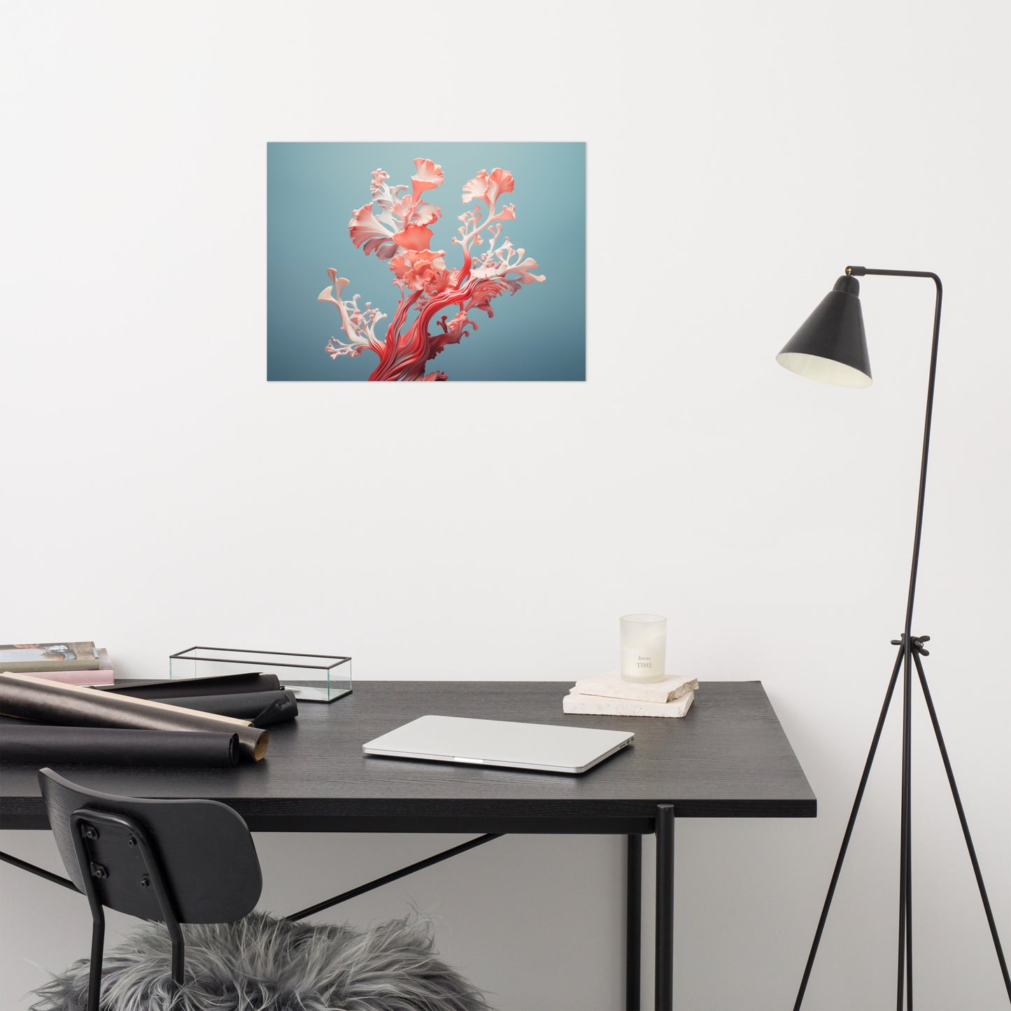 Sea Bloom Coral Photorealism - Digital Artwork Loose Art Print