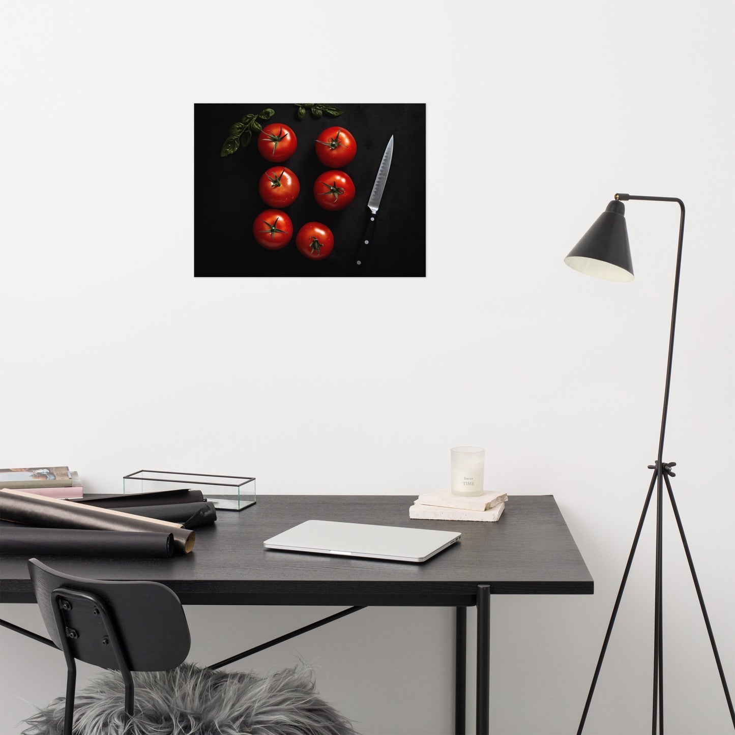 Still Life with Tomatoes Photorealism - Digital Artwork Loose Art Print