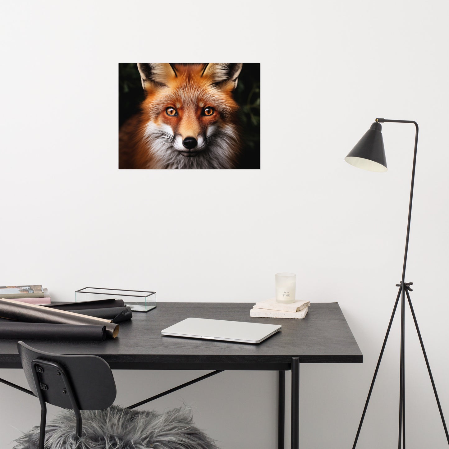 The Fox's Spirit - Red Fox Portrait Photorealism - Digital Artwork Loose Art Print