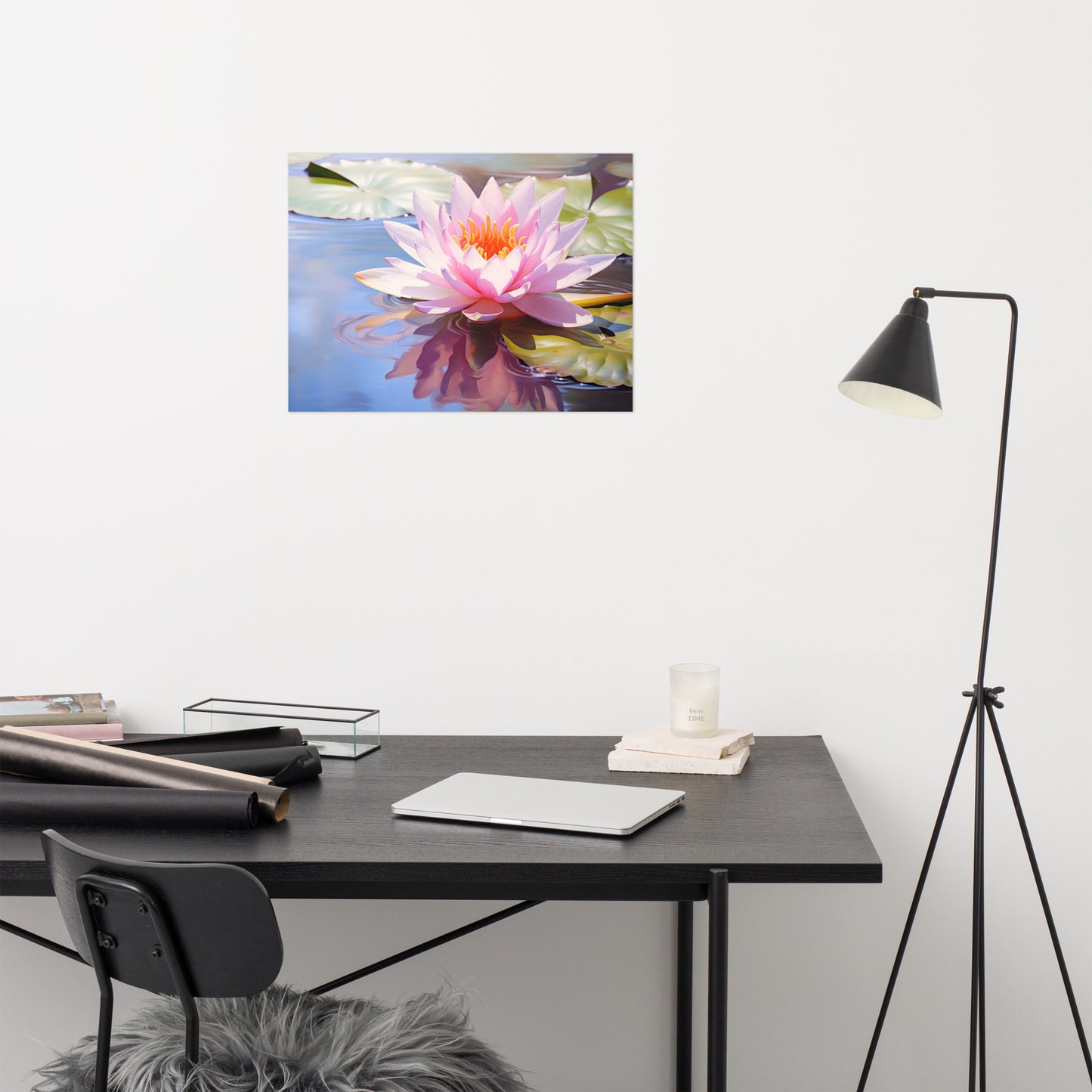 The Lotus and the Light Oil Painting - Digital Artwork Loose Art Print