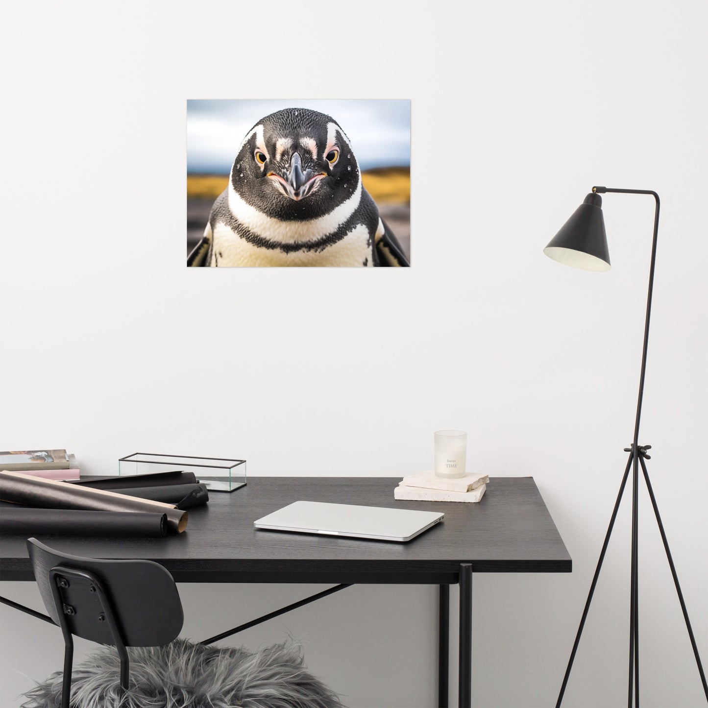 The Stare Down Penguins Photorealism - Digital Artwork Loose Art Print