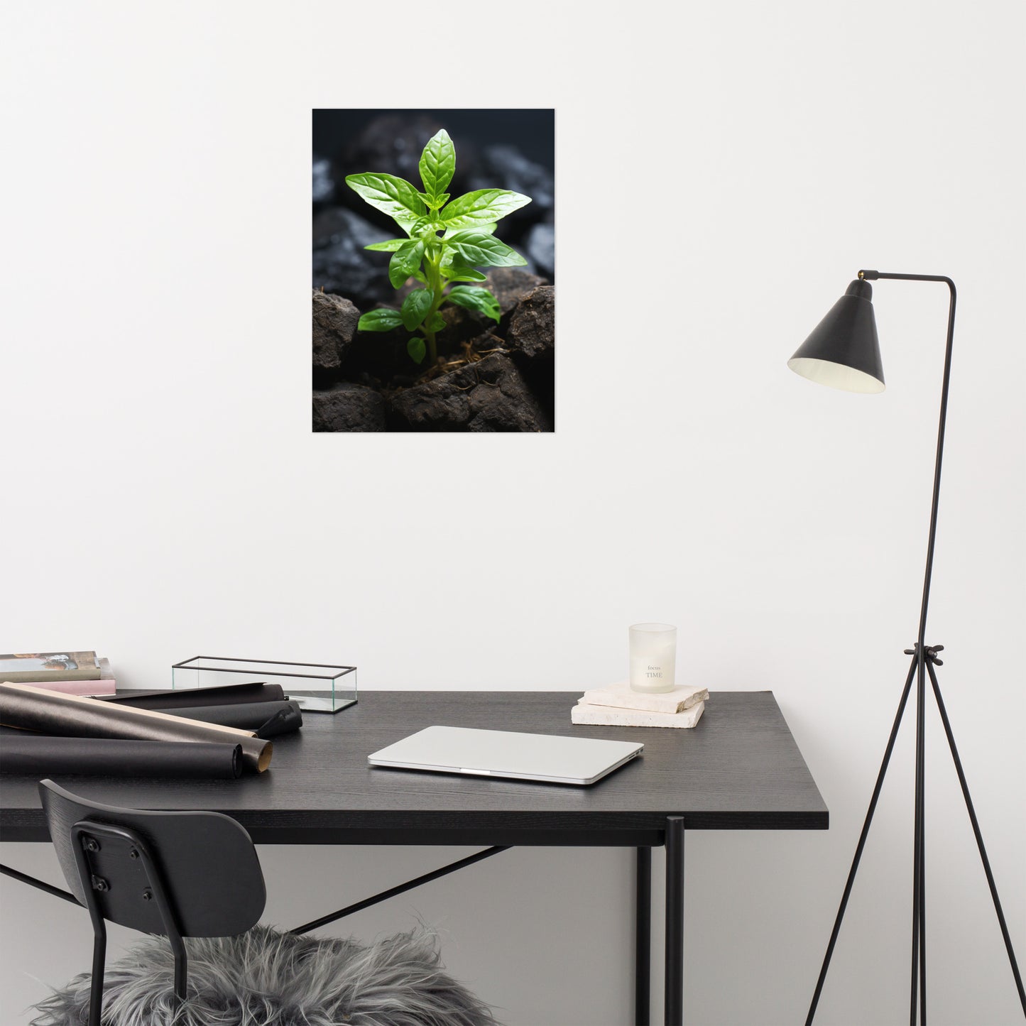 The Sweetness of Basil Photo Realism - Digital Artwork Loose Art Print