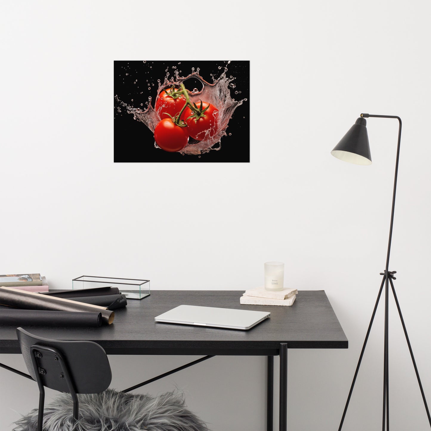 Tomato Splash - Tomatoes in Water Photorealism - Digital Artwork Loose Art Print