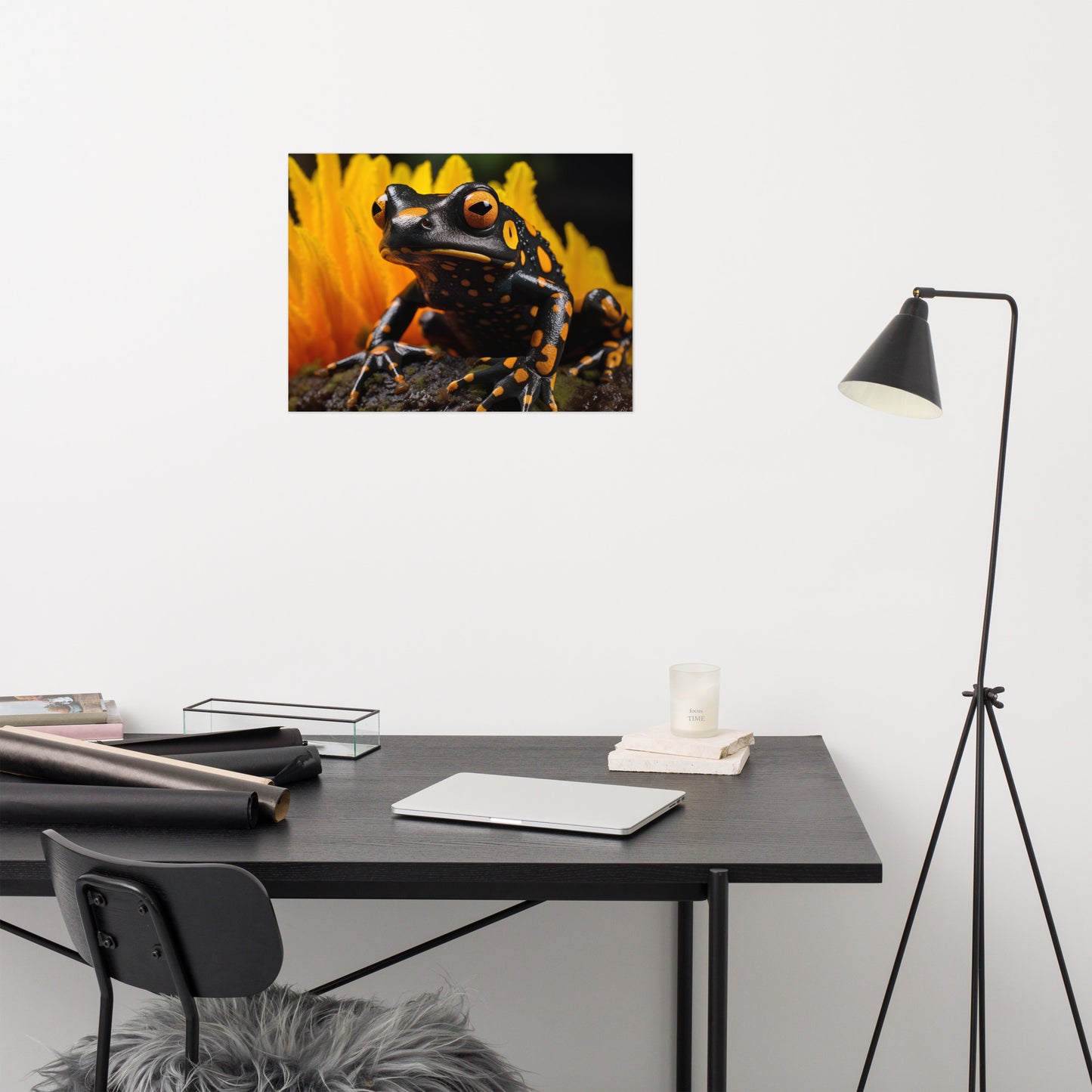 Toxic Treasure Dart Frog Photorealism - Digital Artwork Loose Art Print