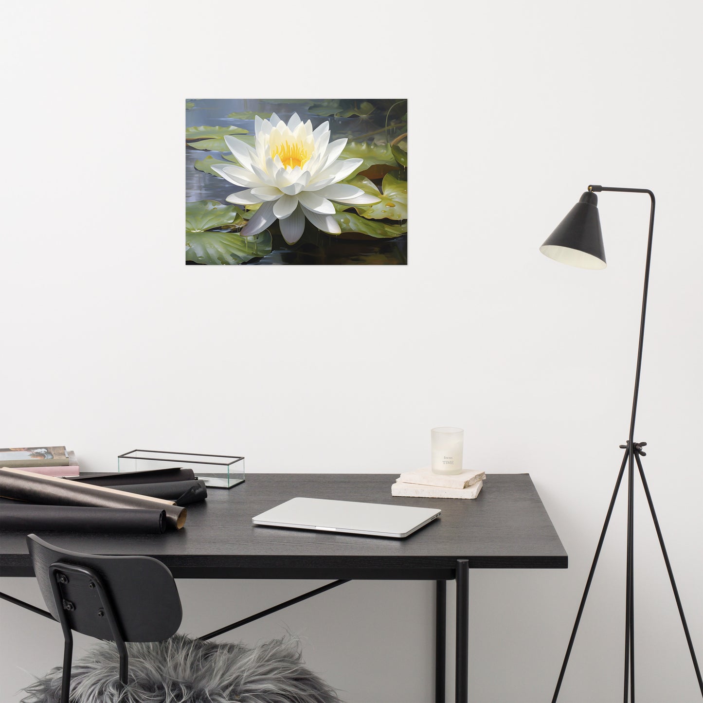 Tranquil Bloom Oil Painting - Digital Artwork Loose Art Print