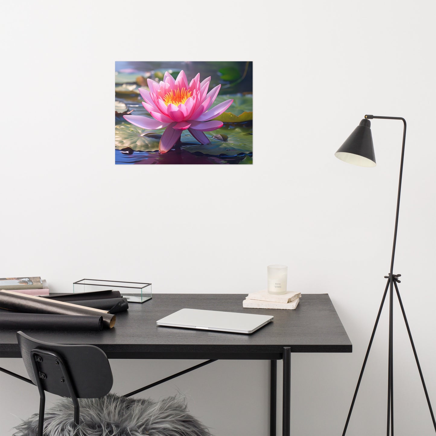 Water Lily Waltz Oil Painting - Digital Artwork Loose Art Print