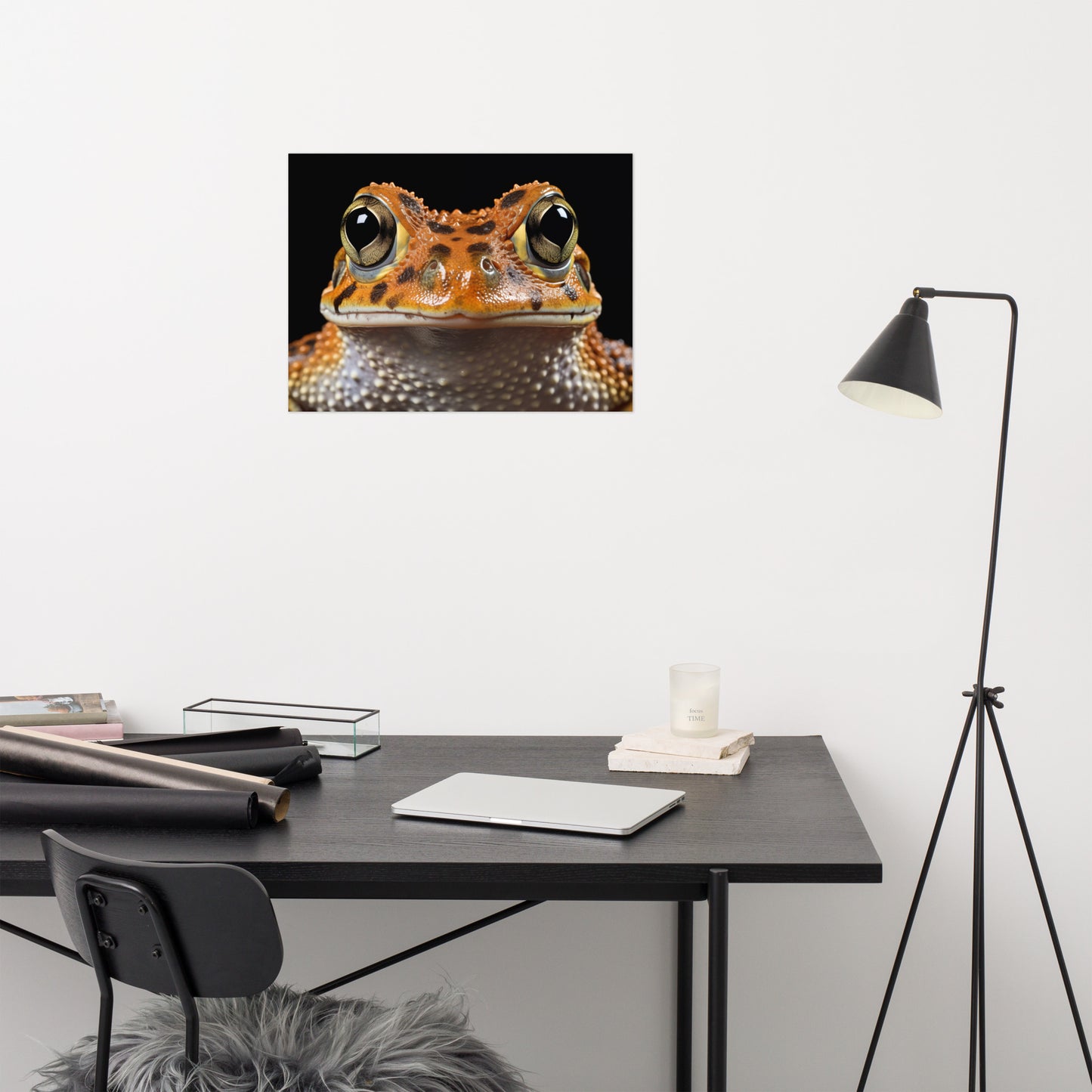 Wide-Eyed Wonder Frogs Photorealism - Digital Artwork Loose Art Print