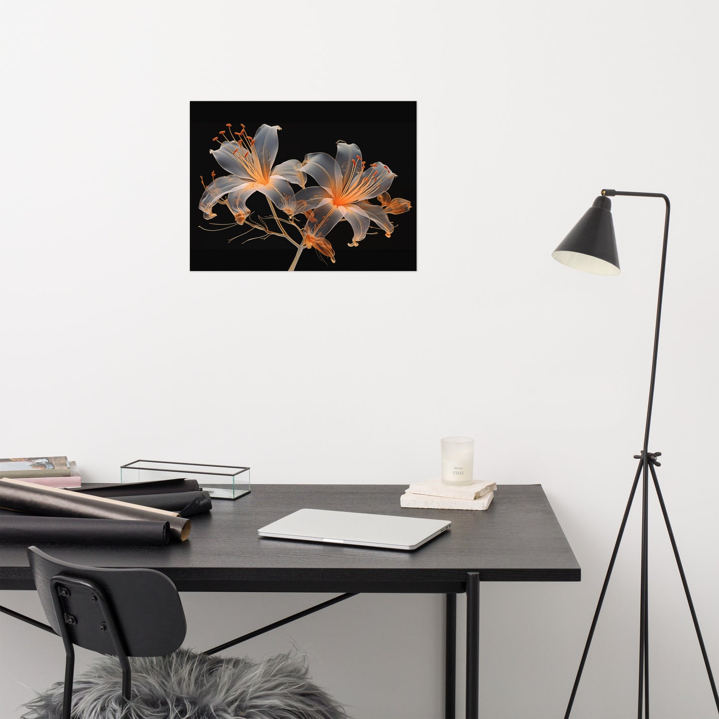 The Invisible Flowers Illustration X-ray Effect - Digital Artwork Loose Art Print